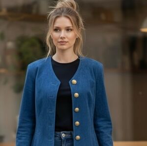 Vintage Suede Danier Peacock Blue Blazer